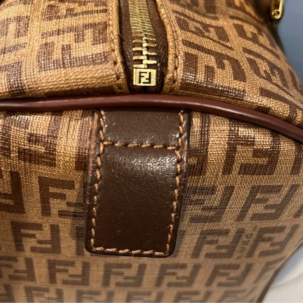 Fendi Brown Monogram Boston Bag - Picture 9 of 16